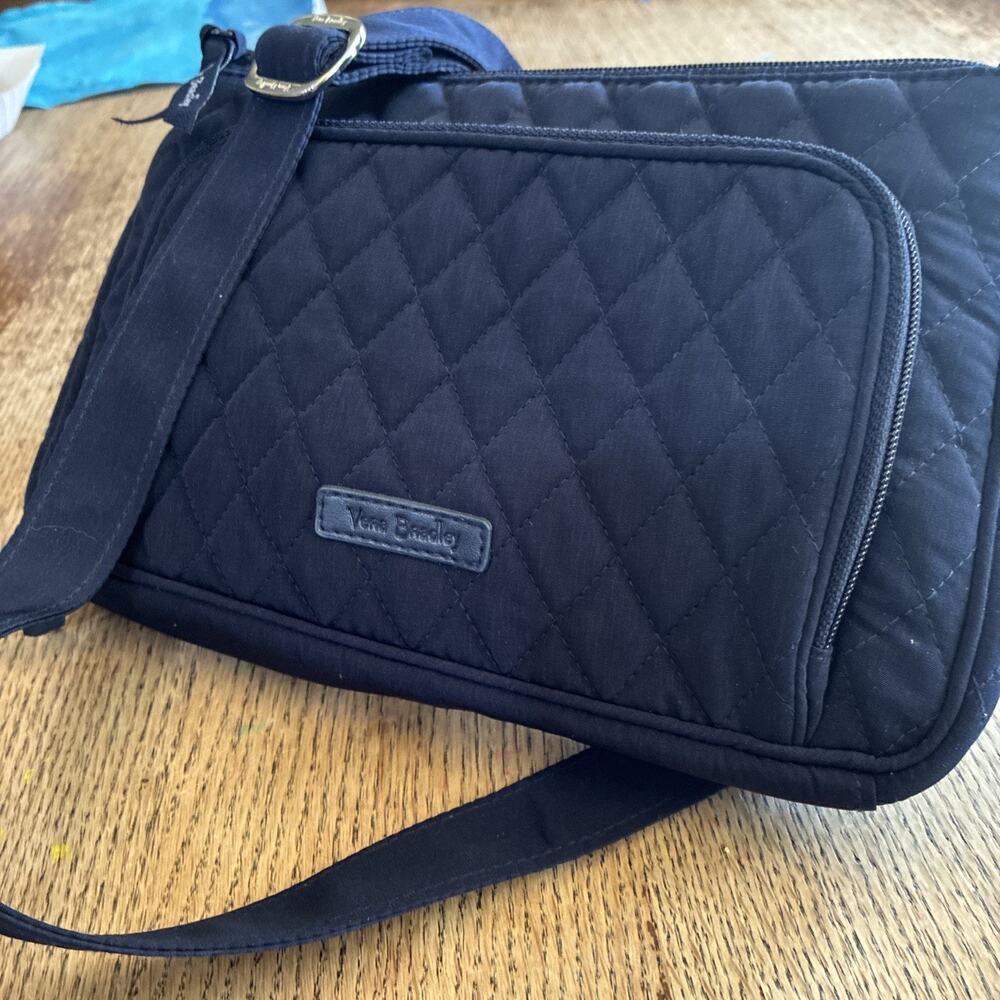 Vera Bradley Crossbody Bag Purse Handbag Tote Small RFID NAVY BLUE - Picture 2 of 9